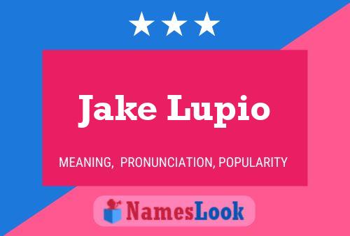 Постер имени Jake Lupio