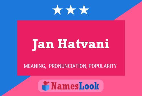 Постер имени Jan Hatvani