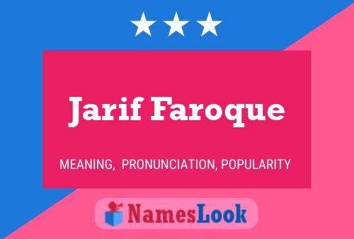 Постер имени Jarif Faroque