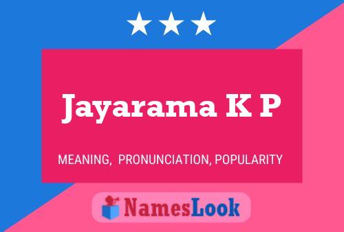 Постер имени Jayarama K P