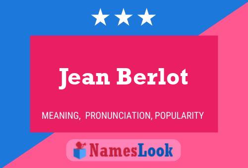 Постер имени Jean Berlot