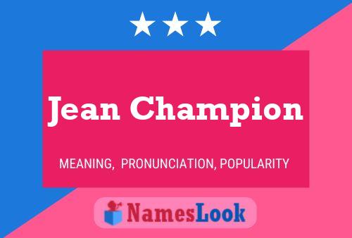 Постер имени Jean Champion