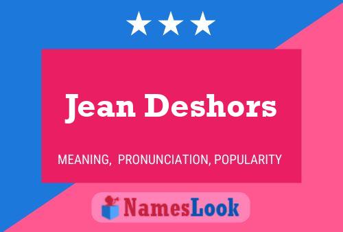 Постер имени Jean Deshors