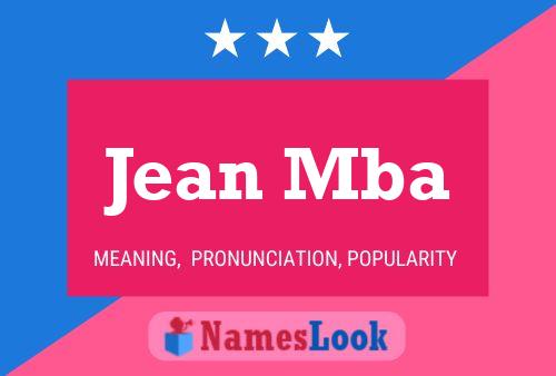 Постер имени Jean Mba