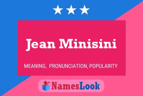 Постер имени Jean Minisini