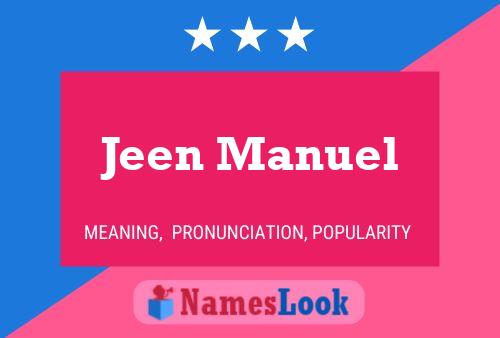 Постер имени Jeen Manuel