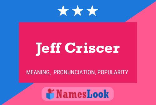 Постер имени Jeff Criscer