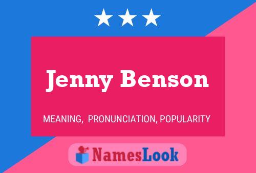 Постер имени Jenny Benson