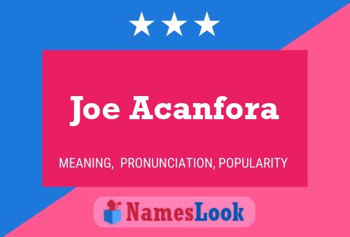 Постер имени Joe Acanfora