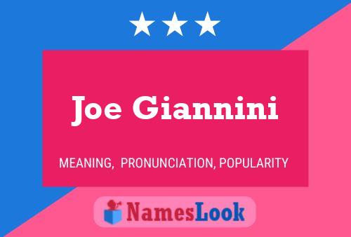 Постер имени Joe Giannini