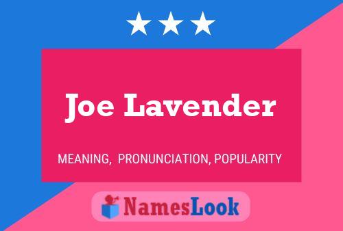 Постер имени Joe Lavender