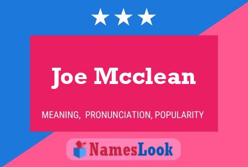 Постер имени Joe Mcclean