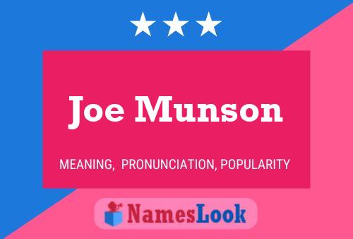 Постер имени Joe Munson