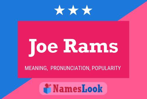 Постер имени Joe Rams