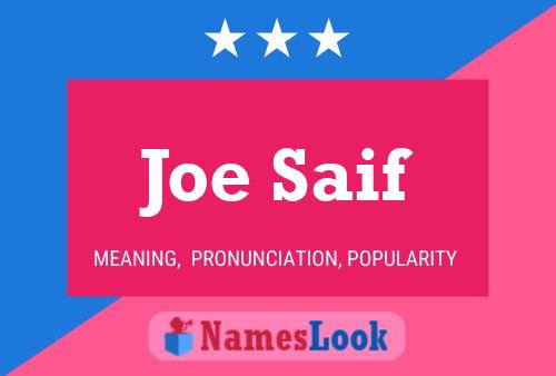 Постер имени Joe Saif