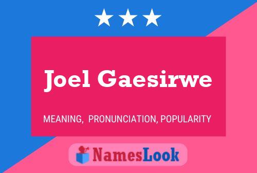 Постер имени Joel Gaesirwe