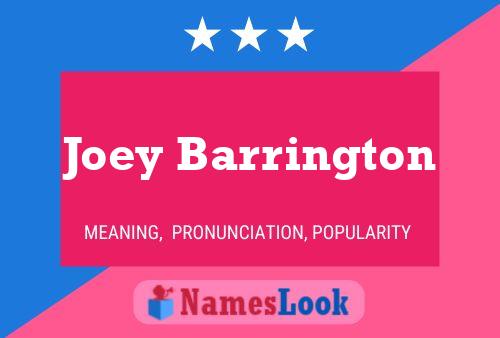 Постер имени Joey Barrington