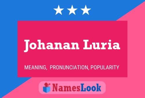 Постер имени Johanan Luria