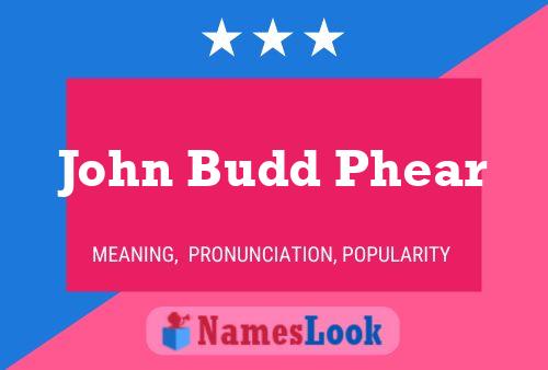 Постер имени John Budd Phear