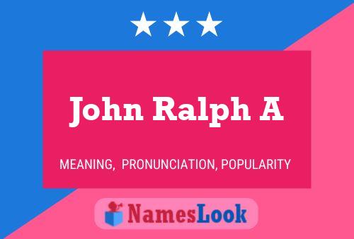 Постер имени John Ralph A