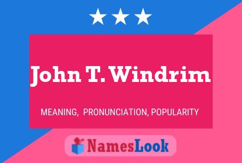 Постер имени John T. Windrim