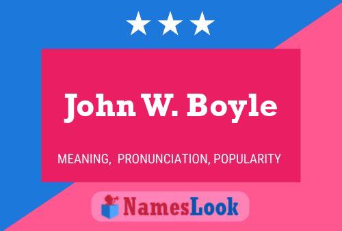 Постер имени John W. Boyle