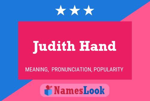 Постер имени Judith Hand