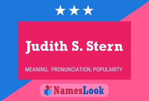 Постер имени Judith S. Stern