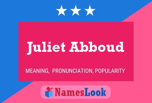 Постер имени Juliet Abboud