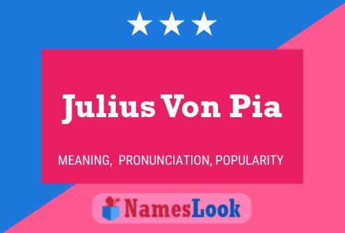 Постер имени Julius Von Pia