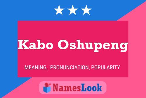 Постер имени Kabo Oshupeng