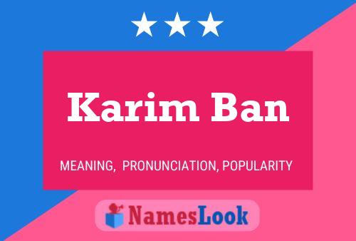 Постер имени Karim Ban