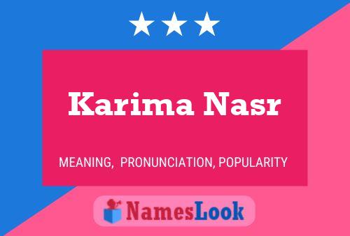 Постер имени Karima Nasr