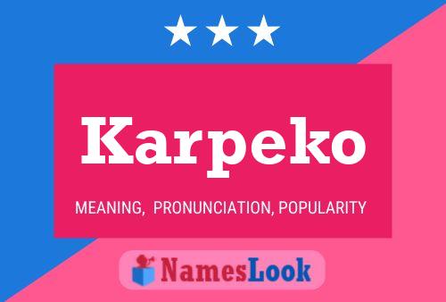 Постер имени Karpeko