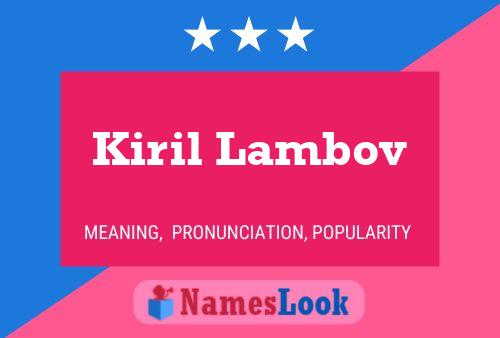 Постер имени Kiril Lambov