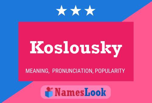 Постер имени Koslousky