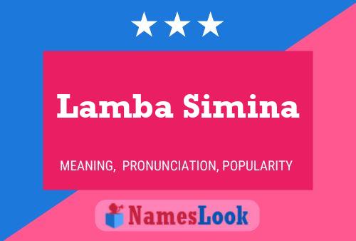 Постер имени Lamba Simina