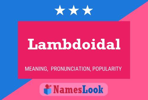 Постер имени Lambdoidal