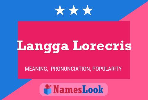 Постер имени Langga Lorecris