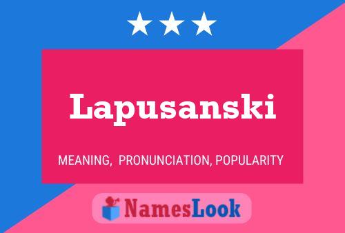 Постер имени Lapusanski