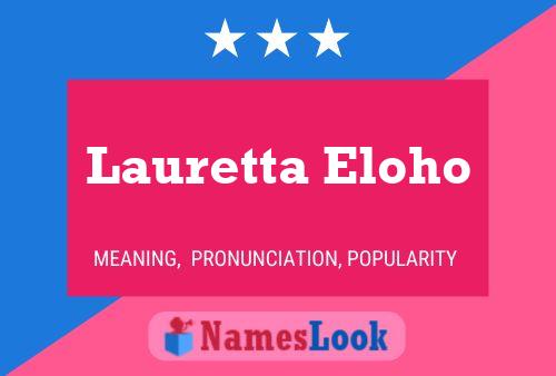 Постер имени Lauretta Eloho