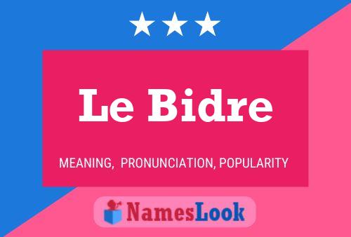 Постер имени Le Bidre