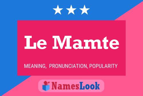 Постер имени Le Mamte