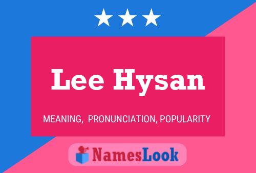 Постер имени Lee Hysan