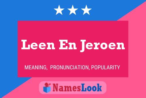 Постер имени Leen En Jeroen