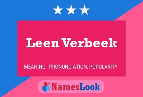 Постер имени Leen Verbeek