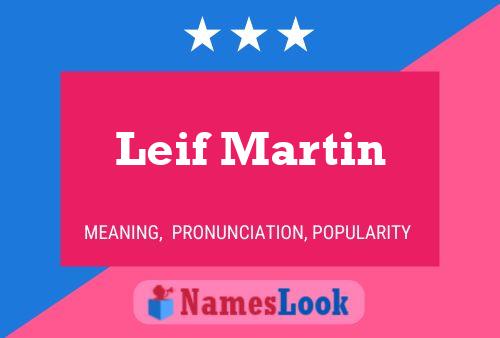 Постер имени Leif Martin