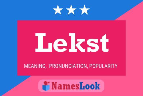 Постер имени Lekst