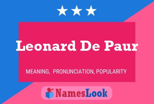 Постер имени Leonard De Paur