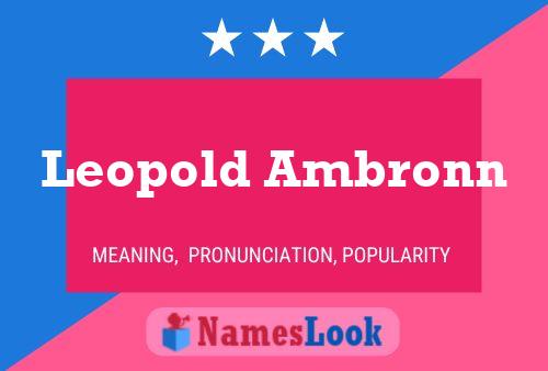 Постер имени Leopold Ambronn